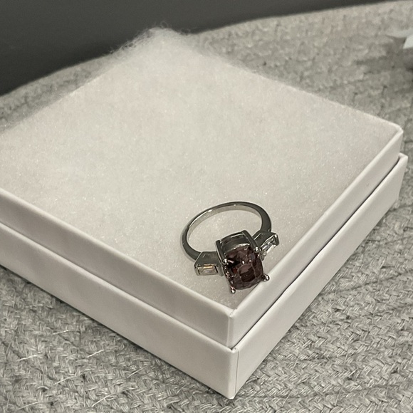 Gorgeous CZ Smoky Halo Statement Ring Size 6 - Picture 2 of 6